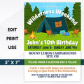 camping party invitations for boy or girl birthday party campout style